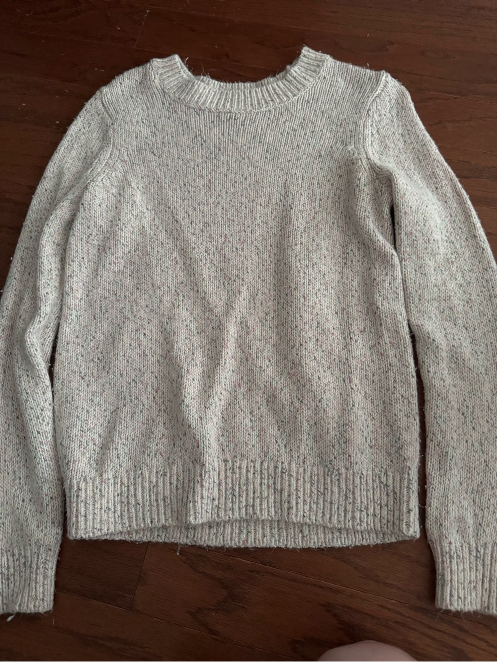LOFT Heathered Oatmeal Crewneck Sweater